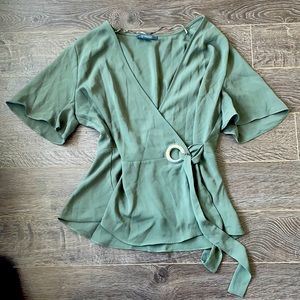 Green Wrap Top
